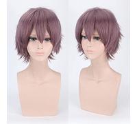 Wig for cos wig juvenile anti-curled short hair color universal men's wig cosplay anime wig color:PL-002-28#香芋