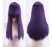 Wig for cosplay anime wig high temperature silk rose net colorful 60CM thickening long straight hair color:ZF60-24 thickening