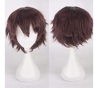 Wig for cosplay anime wig universal color Harajuku anti-curl men's short hair anti-curl style color: K049-5 dark brown