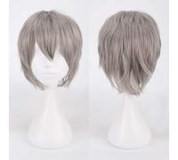 Wig for Cosplay anime wig universal color Harajuku anti-curled men's short hair anti-curled style color: K049-3 gray
