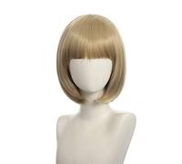 Wig for cosplay nightclub show bar oblique bangs female short hair pink beige blue bobo bobo wig color:K051-5