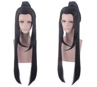 Wig for cosplay wig, magic way, anime, ancestor, Yiling, ancestor, Wei Wuxian, Lan Wangji, Wang Jijiang, costume, Cheng boy color:PL-509 (Blue Zhan)