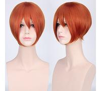 Wig for cosplay wig multicolor universal face short hair MSN black and white short hair bobo headgear wig color:K047-10 orange