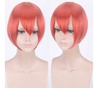 Wig for cosplay wig multicolor universal face short hair MSN black and white short hair bobo headgear wig color: K047-22 orange red