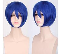 Wig for cosplay wig multicolor universal face short hair MSN black and white short hair bobo headgear wig color:K047-14 No. dark blue