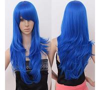 Wig for Fashion Trend For Daily Use Cos Anime Wig 70Cm Long Curly Hair Cosplay Color Stage Headgear Color: Blue K048-11
