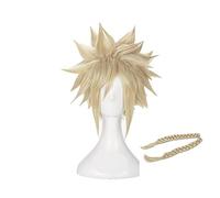 Wig For Final Fantasy Vii 7 Cloud Strife Cosplay Wigs Short Linen Blonde Heat Resistant Synthetic Hair Wig + Wig Cap Wigandtwobraids