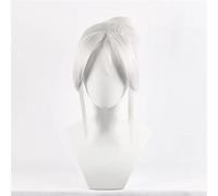 Wig For Game Valorant Jett Cosplay Wig Jett Silvery White Synthetic Hair Heat Resistant Women Halloween Wigs OneSize B
