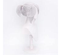 Wig For Game Valorant Jett Cosplay Wig Jett Silvery White Synthetic Hair Heat Resistant Women Halloween Wigs OneSize C