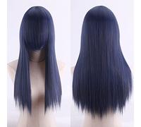Wig for Halloween Fashion Christmas Party Dress Up Wig Cosplay Anime Wig High Temperature Silk Rose Net Colorful 60Cm Thickening Long Straight Hair Color:Zf60-6 Thickening