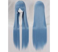 Wig for Halloween Fashion Christmas Party Dress Up Wig Cosplay Wig Universal 100Cm Color Long Straight Hair Cos Animation High Temperature Wire 099 Color:Rose Net 027 [1 Meter]