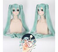 Wig for Halloween Fashion Christmas Party Dress Up Wig Miku Senbon Sakura Hatsune Snow Hatsune Sakura Hatsune Albino Hatsune Kamomori Sanae Cosplay Wig Color: Pl-449 (Fruit Green)