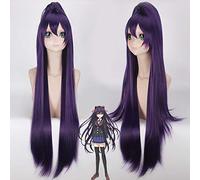 Wig for Increase Hair Volume after Quimioterapia Date A Live Night Sword God Shixiang Cos Wig Dark Purple Long Hair + Long Pony Coil