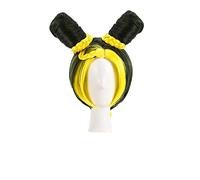 Wig For JoJos Bizarre Adventure Golden Wind Jolyne Cujoh Kujo Cosplay Wig Buns Braids Heat Resistant Synthetic Hair Wig + Wig Cap YellowWig