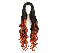 Wig For Kimetsu no Yaiba Kamado Nezuko Cosplay Wigs Heat Resistant Synthetic Hair Wig + Wig Cap+ Bamboo Props Sealing Stick WigOnly