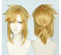 Wig for Legend Of Zelda: Breath Of The Wild Link Short Golden Pony Coil Heat Resistant Hair Cosplay Costume Wig + Free Wig Cap
