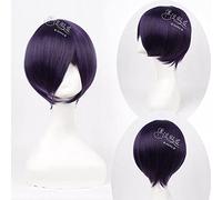 Wig for Noragami Yato 35 cm Short Straight Purple Heat Resistant Synthetic Hair Wig for Man Boys Cosplay Wig