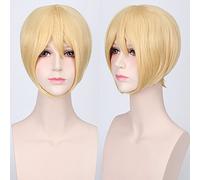 Wig for Perfect for everyday parties Cosplay Wig Multicolor Universal Face Short Hair Msn Black And White Short Hair Bobo Headgear Wig Color:K047-12 No. Prince Gold