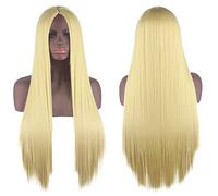Wig for Perfect for everyday parties Cosplay Wig Universal Scalp Black Long Straight Hair 80Cm Anime Wig Color: Light Yellow
