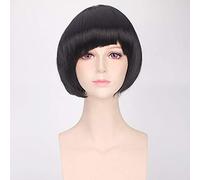 Wig for Props Matching Performance Modeling Big Fish Begonia Cos Ethnic Style Daily Style Black Oblique Bangs Face Bobo Head Wig