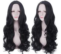 Wig for Props Matching Performance Modeling Fashion Wig Female Middle Point Bangs Long Curly Hair Big Wave Black Lady Headgear
