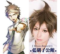 Wig for Super Dangan Ronpa 2 Hajime Hinata Short Synthetic Hair Heat Resistant Headwear Halloween Cosplay + Free Wig Cap