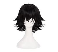 Wig For Tokyo Ghoul Juzo Suzuya Juuzou Cosplay Wigs Short Black Heat Resistant Synthetic Hair Wig + Wig Cap + 5 Red Hairpins WigOnly