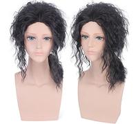 Wig for Wedding Shooting Runway Catwalk Entreview Cos Wig Male King Mj Black Fashion Handsome Student Long Curly Hair Wig