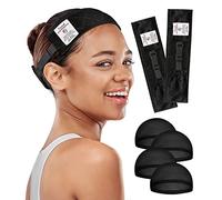 Wig Grip Bands for Keeping Wigs in Place Secured Wig Grip Band for Lace Front Non Slip Grip Headband Wig Grip for Women Wigs Gripper No Slip Elastic Adjustable Velvet Wig Head Grip Band Black 2 Pack