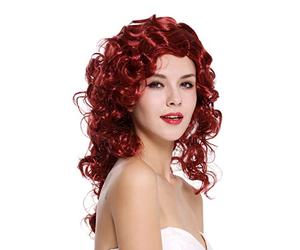 WIG ME UP- 0051-ZA14/ZA12 Peluca Mujer Carnaval Halloween Muy voluminoso rizos Rizado denso Rojo Mezcla Femme Fatale
