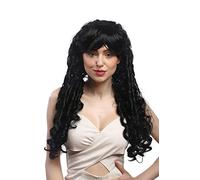 WIG ME UP- 3069-P103 Peluca señoras Carnaval Rasta Negra Larga rizos Espiral tirabuzóns 60 cm