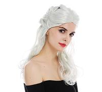 WIG ME UP- 31955-FR68C-94 Peluca Carnaval Halloween Mujeres Pelo Largo Trenzado Gris Plateado Mezcla Fantasy Larp