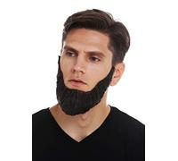 WIG ME UP- 70714-FR2M-613 Barba Carnaval Halloween autoadhesiva castaña Oscura con mechones Blancos Mago