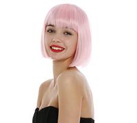 WIG ME UP - 7803-T2333 Peluca para mujeres corta bob coleta pelo liso color rosa claro