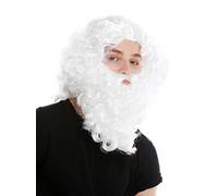 WIG ME UP- 8115-A+B-P68 Peluca Barba Set Blanco eremita ermitaño bárbaro profeta Moisés Noé Mago hechicero