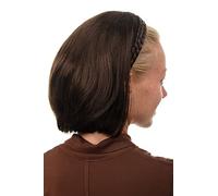 WIG ME UP- 90606-6 Media peluca extensión de pelo elegante con aro de pelo trenzado pelo al hombro liso castaño