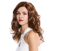 WIG ME UP- 90831-ZA6A Peluca Mujer para Carnaval Halloween Largo Ondulado Raya Medio marrón