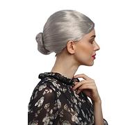 WIG ME UP- 90910-ZA68A Peluca Carnaval señoras: Abuela, institutriz Gris moño
