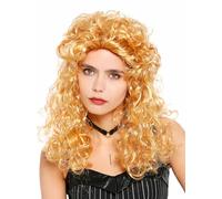 WIG ME UP - 91420-P70 Peluca de mujer para disfraz de Halloween, carnaval, rizos largos, tupé, época colonial, belleza sureña, rubio miel
