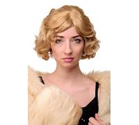 WIG ME UP- A4002-611B Peluca mujer Cosplay calidad corto años 20 Hollywood Diva Swing ondulado rubio oro