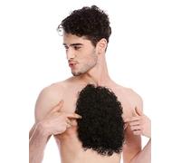 WIG ME UP- BB-013-black Halloween Carnaval Hombres Peluca Pelo en el Pecho años 70