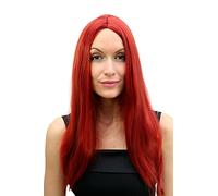 WIG ME UP- Carnaval: Peluca, roja, cobrizo, con Raya, Larga TH30-KII135