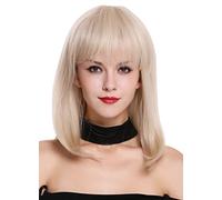 WIG ME UP- DM-01-85/88 peluca de mujer pelo al hombro liso Bob largo flequillo sexy rubio claro