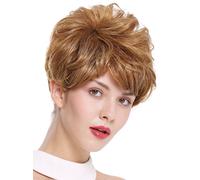 WIG ME UP- DW-2700-DX2216 Peluca mujer corto muy voluminoso ondulado rubio oscuro