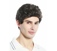 WIG ME UP - DW1333A-18 Peluca hombres mujeres unisex corta ligeramente ondulada marrón medio
