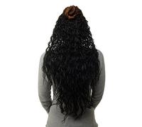 WIG ME UP- extensión de pelo media peluca extensión de clip con 7 clips pelo muy rizado aprox. 70 cm de largo y 25 cm de ancho color negro H9311-1B