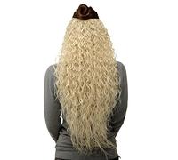 WIG ME UP- extensión de pelo media peluca extensión de clip con 7 clips pelo muy rizado aprox. 70 cm de largo y 25 cm de ancho color rubio plata H9311-613