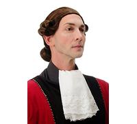 WIG ME UP- F2588-2T30 peluca de hombre carnaval teatro Barroco lord noble aristócrata pelo teñido negro y castaño