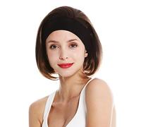 WIG ME UP- GFW948-H-2T30 peluca mujer banda pelo corto liso los años 80 retro look colores castaño oscuro y castaño cobrizo mix