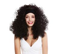 WIG ME UP- LM-153-ZA1 Peluca Mujer Carnaval Banda Pelo Largo Rizado voluminoso Mujer Latina Color Negro